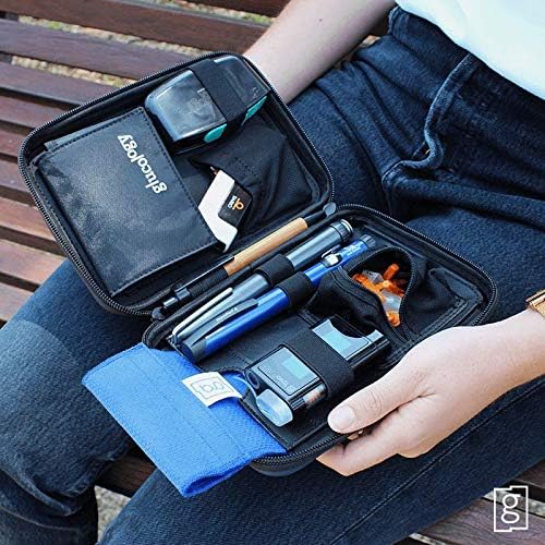 Diabetes Travel Case Hard Shell, Storage Organizer for Glucose Monitor Kit, Insulin Pen, Blood Sugar Test Strips, Syringe, Needles and Other Diabetic Care Supplies - Premium & Durable Hard Case, Pink