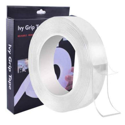 double Sided Tape Heavy Duty Multipurpose Removable Traceless Mounting Adhesive Tape for Walls, Washable Reusable Strong Sticky Strips Gel Grip Tape Nano Double Sided Tape 3 meter