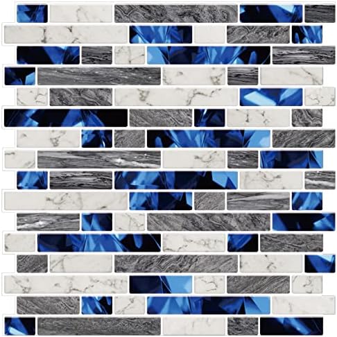 STICKGOO Thicker Design Peel and Stick, Self Adhesive Stick On Tile Backsplash for Kitchen and Bathroom, Beige & White, 12”×12”, 10 Sheets