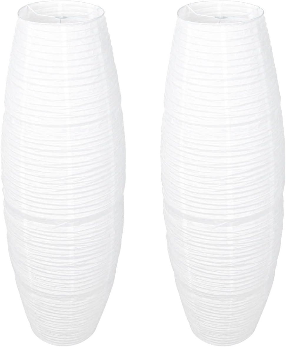 2PCS Paper Floor Lamp Shade Contemporary Floor Lamps Japanese Style Standing Lamps Shade for Bedside Floor Lamp Living Room White