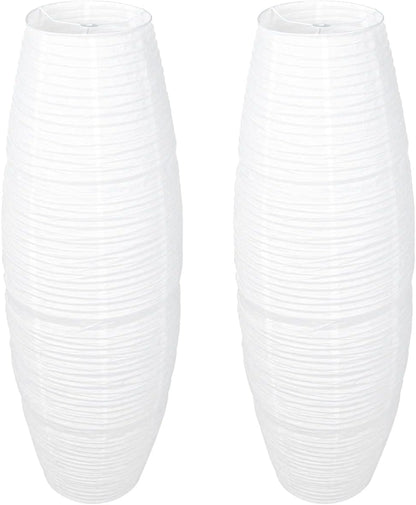 2PCS Paper Floor Lamp Shade Contemporary Floor Lamps Japanese Style Standing Lamps Shade for Bedside Floor Lamp Living Room White