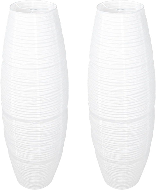 2PCS Paper Floor Lamp Shade Contemporary Floor Lamps Japanese Style Standing Lamps Shade for Bedside Floor Lamp Living Room White