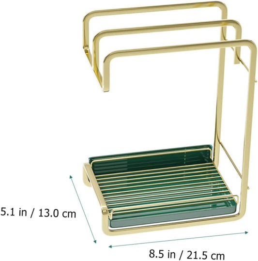 PRETYZOOM Wall-mounted Sponge Rack for Kitchen Lightweight Draining Stand Multi-functional Storage Organizer for Cloths and Cleaning Tools