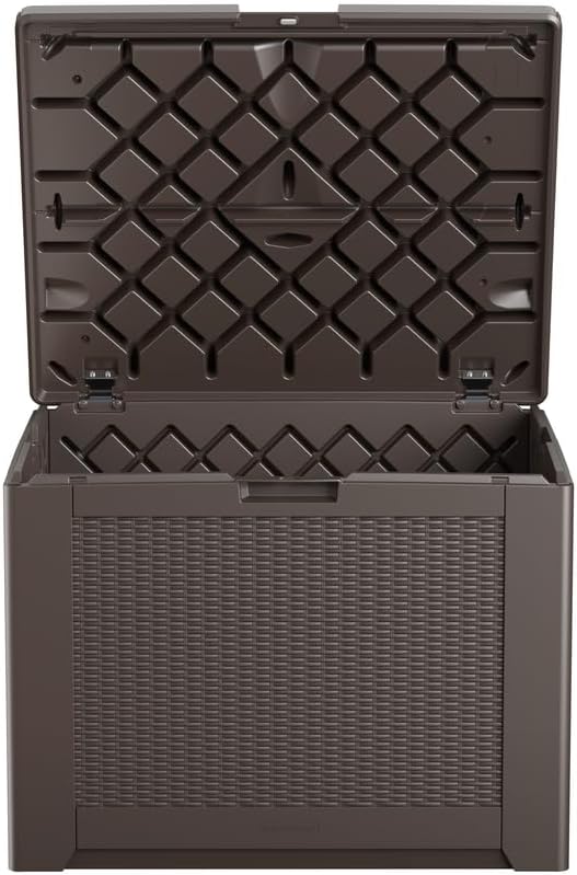 Rubbermaid Extra Large Resin Outdoor Storage Deck Box (134 Gal), Weather Resistant, Black, Deck Organization for Home/Backyard/Pool Chemicals/Toys/Garden Tools/Porch/Patio Cushions