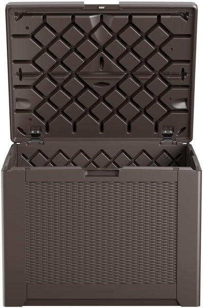 Rubbermaid Extra Large Resin Outdoor Storage Deck Box (134 Gal), Weather Resistant, Black, Deck Organization for Home/Backyard/Pool Chemicals/Toys/Garden Tools/Porch/Patio Cushions