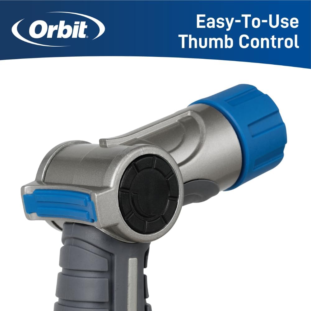 Orbit 58993 7-Pattern Watering Nozzle with Thumb Control, Black