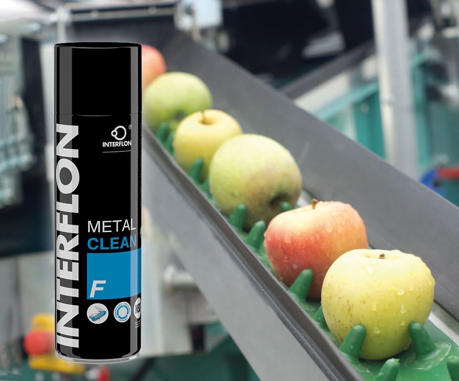 Interflon Metal Clean F - Industrial Metal Cleaner and Degreaser – NSF H1 Food Safe Cleaner – 500ml Aerosol Heavy Duty Degreaser Spray - Removes Oil and Grease From Surfaces- Use In Food Processing