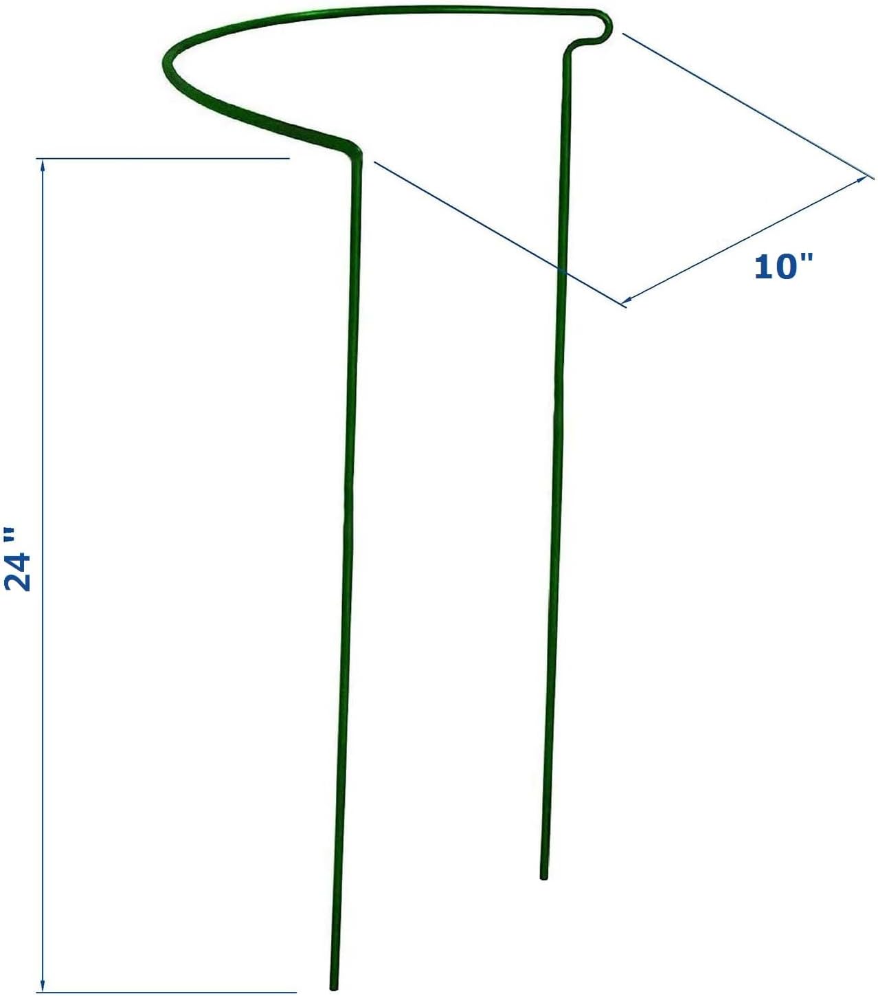 6 Pack 15.8 Inch High Plant Stake,Garden Plant Support,Half-Round Peony Cage Plant Ring Hoop