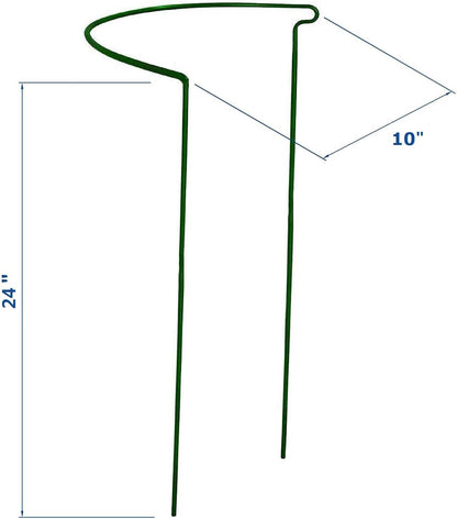 6 Pack 15.8 Inch High Plant Stake,Garden Plant Support,Half-Round Peony Cage Plant Ring Hoop