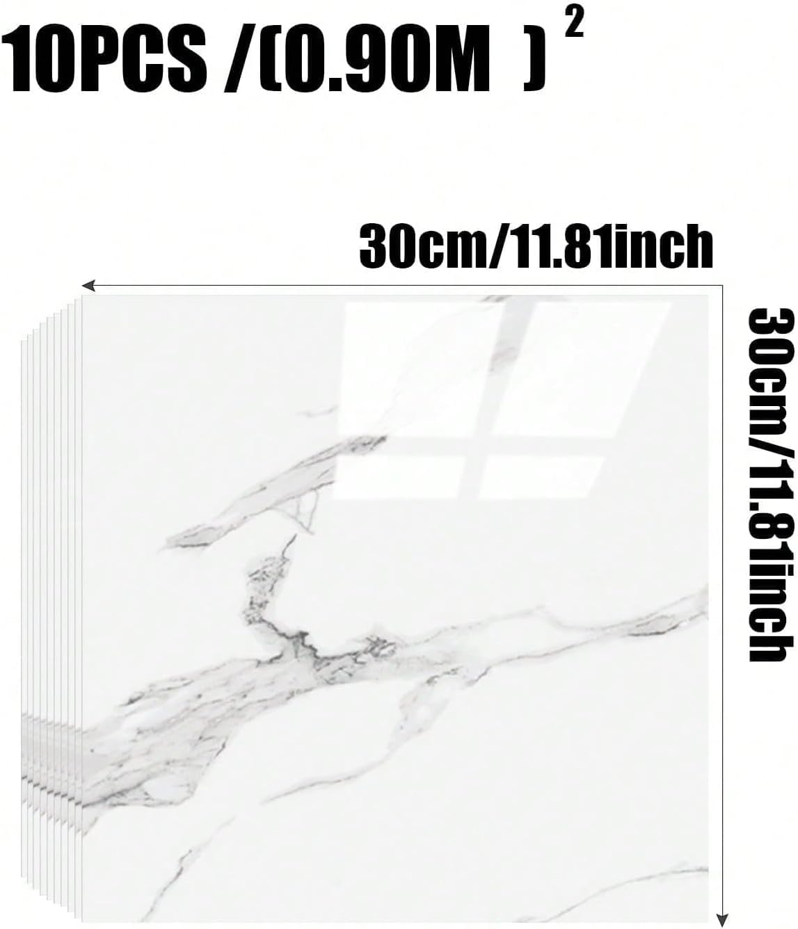 Chejiaye 10pcs Marble Peel and Stick Backsplash Waterproof Washroom Wall Panels, Peel and Stick Tile, PVC Foam Wall Panels for Kitchen,Bathroom,Living Room,Blue and Gold(Not Real Tile,11.8" x 11.8")