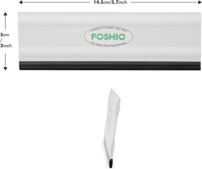 FOSHIO 6 Inch Rubber Squeegee for Kitchens, Glass, Shower and Car Windows, Pack of 3 (White)
