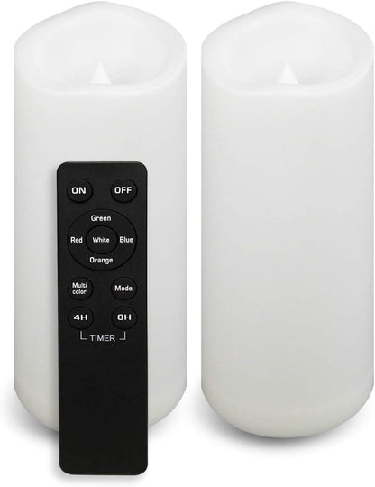 CANDLE CHOICE Waterproof Outdoor Battery Operated Flameless Candles with Remote Timer Plastic Flickering Fake Electric LED Pillars for Lantern Garden Wedding Christmas Decorations 3x4 Inches 3 PCS