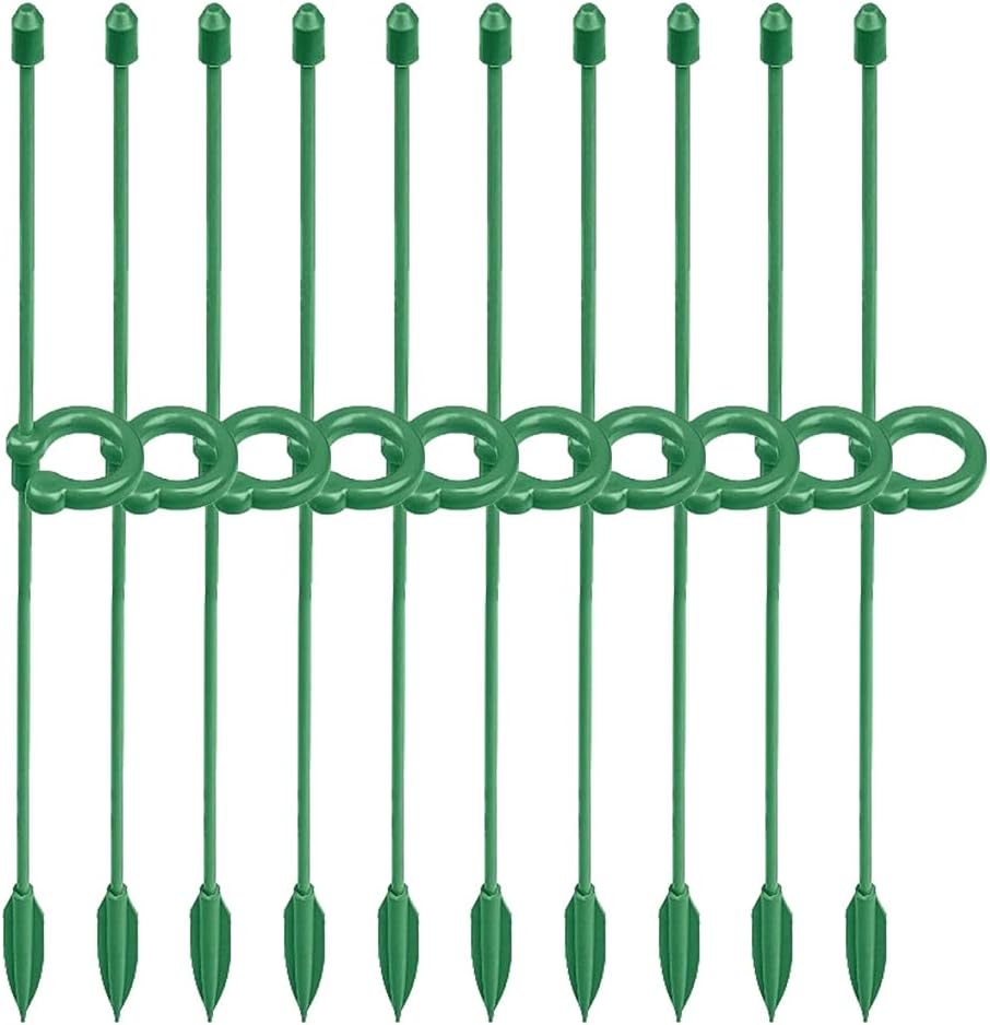 Adjustable Plant Support Stakes with Clips for Tomato and Flower | Garden Plant Support Sticks 10.6/14.6in, Monstera Plant Support, Plant Holder for Indoor Outdoor Plants Vegetable