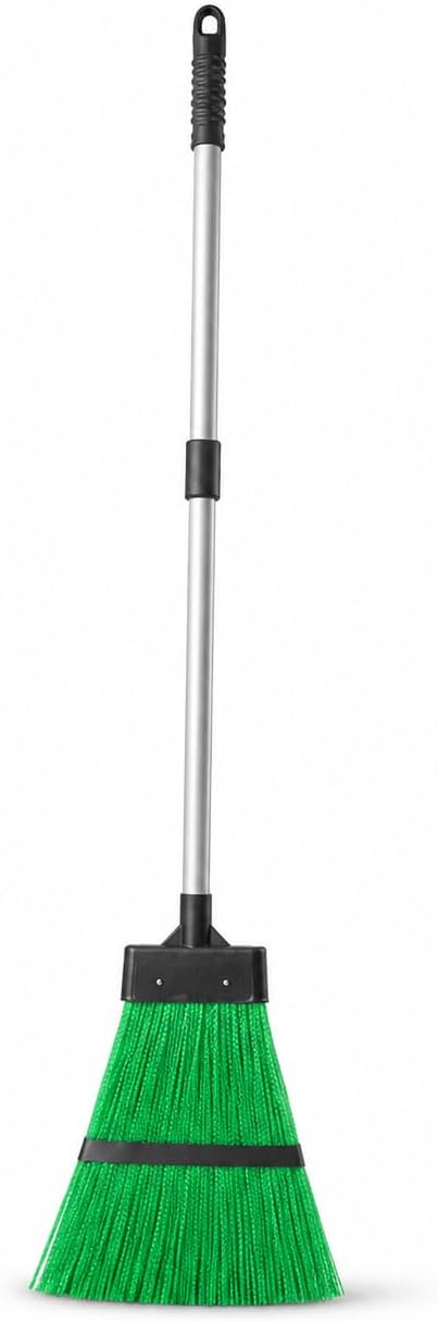 Heavy Duty Outdoor Broom with Retractable Handle for Yard Driveway Cleanup | stiff bristle construction, extendable handle, patio and deck sweeping, garage and driveway use, easy storage