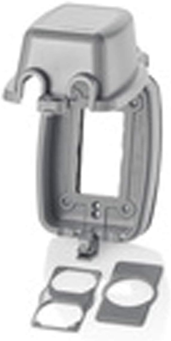 Leviton Weatherproof Outlet Box, Extra Duty 1-Gang While-In-Use Cover Includes Inserts for Single, Duplex and Decora/GFCI Receptacles, Vertical Mount, Plastic Enclosure, 5980-UCL, Clear