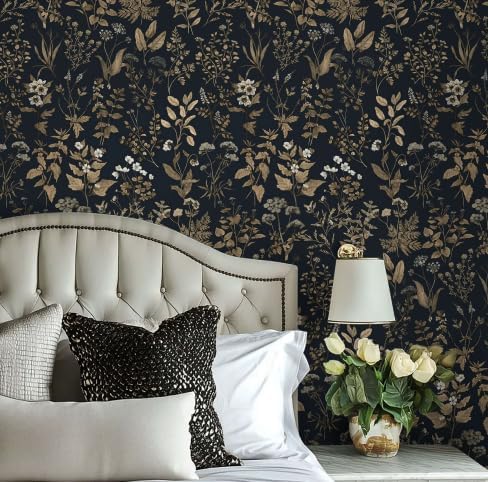 Dimoon 17.3" X 78.7" Peel and Stick Wallpaper Floral Contact Paper Boho Beige White Renter Friendly Natural Wall Paper Waterproof Removable Self Adhesive Wallpaper for Bedroom Livingroom Vinyl Roll