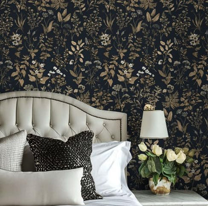 Dimoon 17.3" X 78.7" Peel and Stick Wallpaper Floral Contact Paper Boho Beige White Renter Friendly Natural Wall Paper Waterproof Removable Self Adhesive Wallpaper for Bedroom Livingroom Vinyl Roll