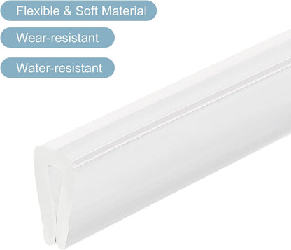 uxcell U Channel Edge Trim, 4.9ft Length Soft Rubber Guard Seal Strip Edge Protector Fit for 1-2mm Edge, (9/32" W x 5/32" H) Clear