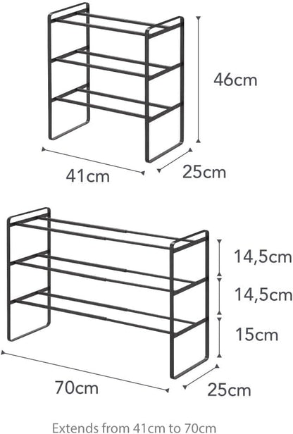 YAMAZAKI Home Frame Adjustable Shoe Rack - Spacesaving Storage Solution, 7" - Steel - Holds Up to 4 Pairs of Shoes Per Shelf