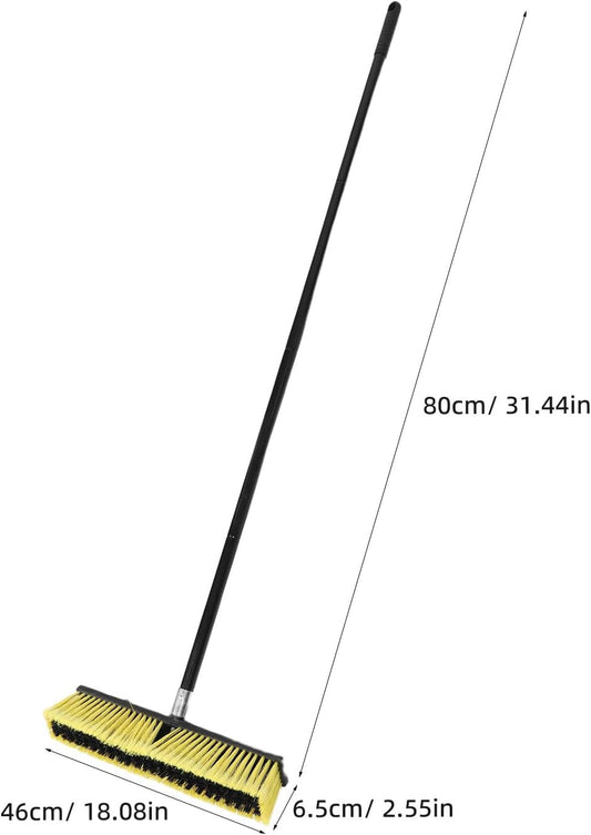 TIDTALEO Heavy Duty Push Broom with Long Handle for Outdoor Floor Cleaning, Lightweight Pp Deck Sweeper Broom for Patios and Concrete Driveways