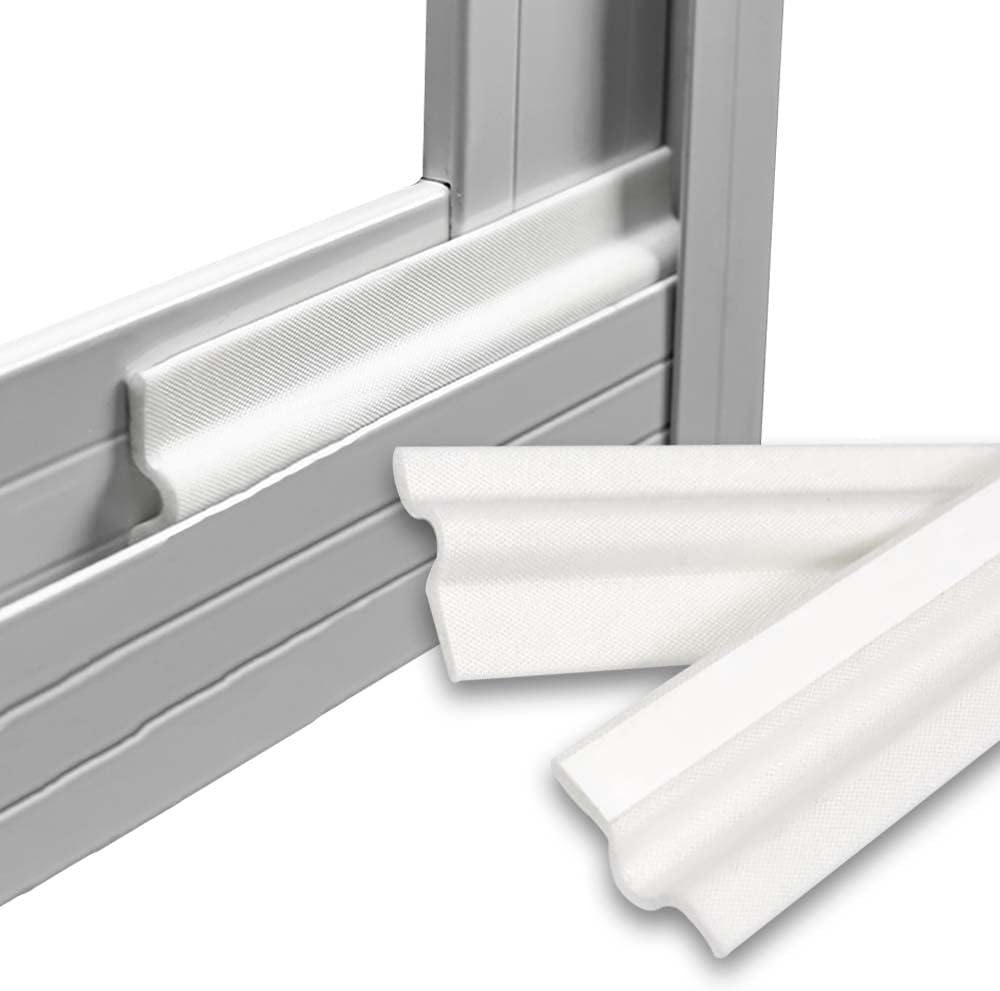 118 inch Weather Stripping Door Seal Strip for Bottom of Door,Self-Adhesive Window Draft Stopper Foam Seal Strip,Soundproof Window Insulation Weather Strip for Winter Gap Blocker(White)