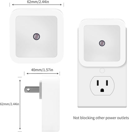 6 Pack Blue LED Night Light Plug in, Dusk to Dawn Sensor Automatic On and Off, Energy Efficient, Soft Glow Kids, Nursery, Bedroom, Bathroom, Hallway, Stairs, Kitchen