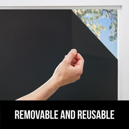 Gorilla Guard Window Privacy Film, Removable Two Way Sun Blocking, Reusable No Residue Stickers, Strong Static Clings to Glass Windows, Decorative Bathroom Door Coverings, 17.5 x 78.7 Inch, Frosted