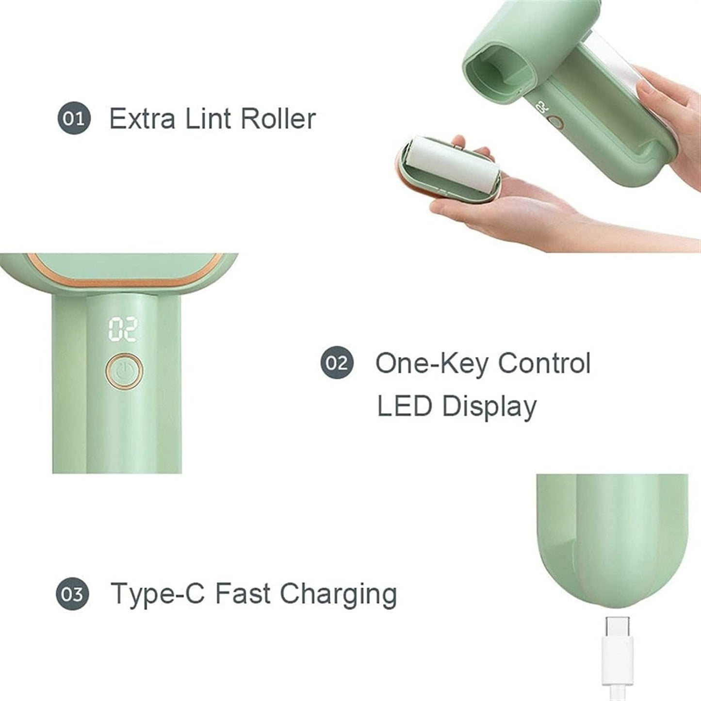 Fabric Shaver Professional Electric Lint Remover Dual-Head Fabric Shaver 3 Speeds, Rechargeable Sweater Couch Fabric Lint Pill Shaver for Clothes, Furniture, Carpet