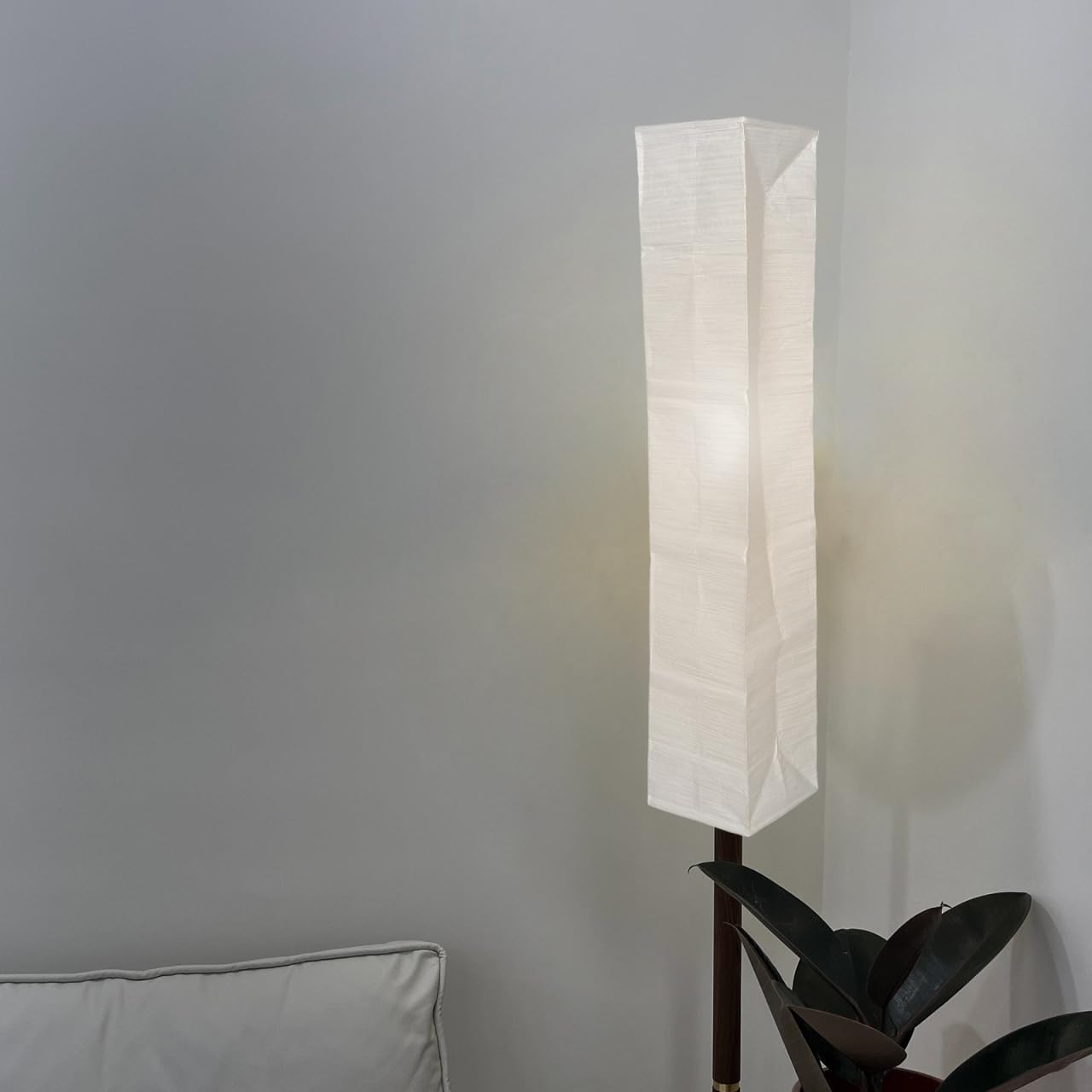 IMIKEYA Japanese Paper Floor Lamp Shade, Foldable Rice Paper Lampshade Cover Replacement, Soft Light Standing Lamp Shade for Modern Minimalist Living Room, Bedroom, Office Decor
