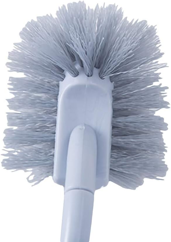 Toilet Bowl Brush and Holder, Covered Bathroom Toilet Brush, Bathroom Deep Cleaning Toilet Cleaner Scrubber Under Rim with Curved Bristle, Space Saving, Deep Cleaning Brush for Toilet (Blue)