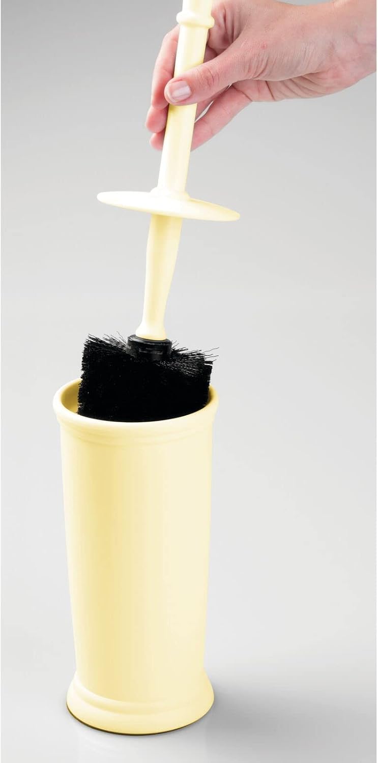 mDesign Metal Freestanding Slim Toilet Bowl Brush and Holder