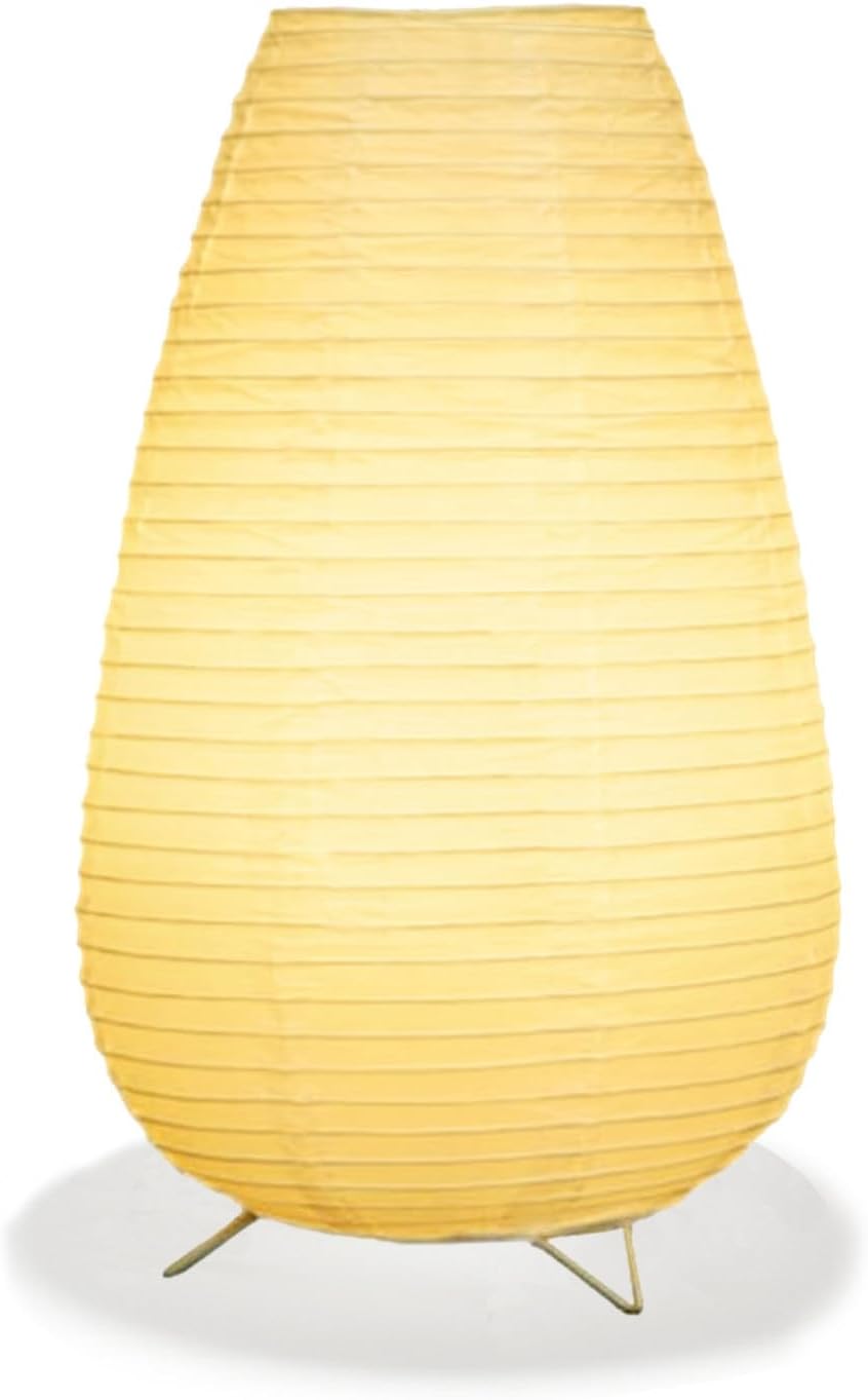 YY YEARCHY Rice Paper Table Lamp 15.3-inch Tall | Push-Button Switch E12 Base Warm Glow Desk Lamp for Bedroom Living Room Office