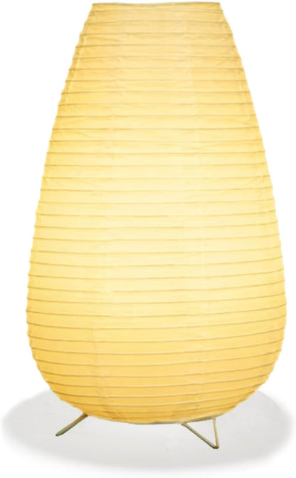 YY YEARCHY Rice Paper Table Lamp 15.3-inch Tall | Push-Button Switch E12 Base Warm Glow Desk Lamp for Bedroom Living Room Office