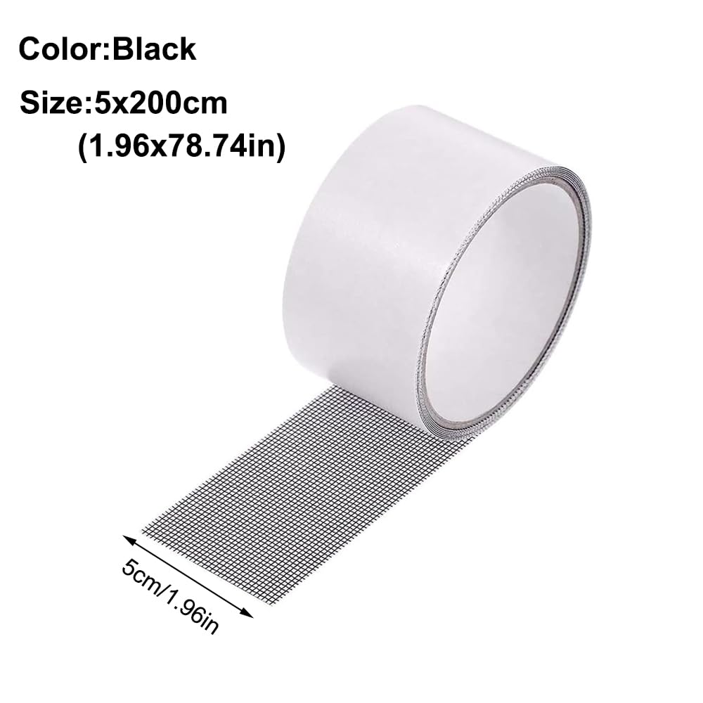 SKYPRO Window Mosquito Net Repair Tape Self Adhesive Window Screen Repair Patch Strong Anti-Insect Fly Mesh Broken Holes Repair(2Pcs,Grey)