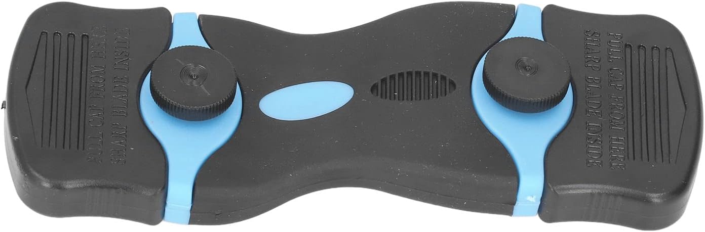 Oumefar Plastic Blades, 2 in 1 Scraper Tool ABS Blade Scrapers Stainless Steel Blades for Removing Stubborn Grease and Burnt Spills on Glass Stoves, Ovens Grills(Black+Blue)