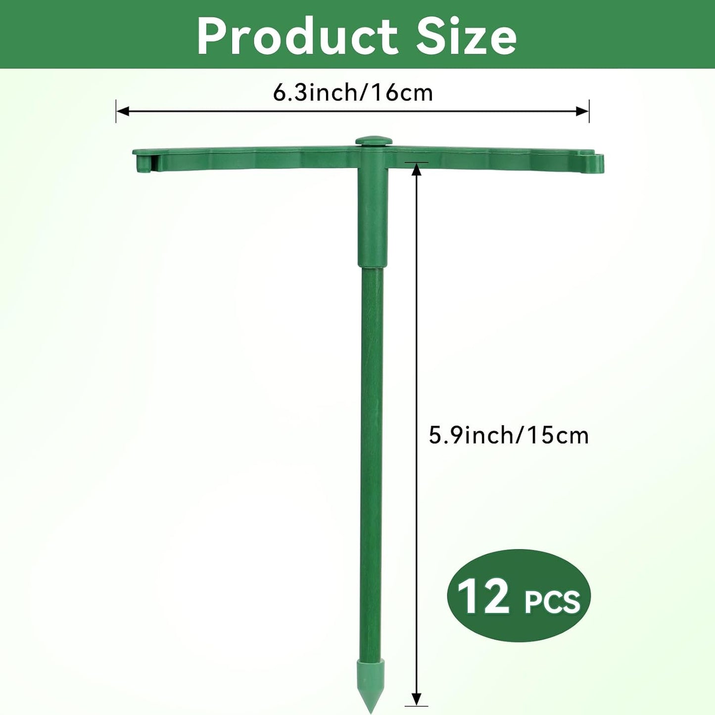 12 Pack Plant Support Stakes, 6.3 x 5.9 Inch Plastic Plant Cage Holders | Half Round Plants Support, Garden Flower Stakes, for Indoor Outdoor Climbing Plants Vegetable Flower Pot