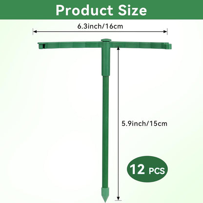 12 Pack Plant Support Stakes, 6.3 x 5.9 Inch Plastic Plant Cage Holders | Half Round Plants Support, Garden Flower Stakes, for Indoor Outdoor Climbing Plants Vegetable Flower Pot