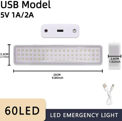 LED Emergency Light, Rechargeable Portable Indoor wall-Mounted Household Light, 30/60LED exit Light, 3 Lighting Modes, Magnetic Attachment, Camping Light (30LED USB Type-C)