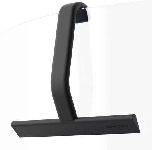 dancemoon JustHang Shower Squeegee for Glass Doors, All-in-One Award-Winning Silicone Squeegee with Built-in Hook for Bathroom, Window, Mirror, Tile Wall, Car, Streak-Free Cleaner Tool, 10-Inch Black