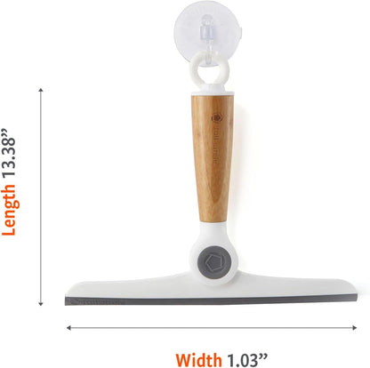 Full Circle Clean Ocean Squeegee - Shower, Glass, Window, Tile, Windshield - Streak-Free Finish with Rotating Hook for Easy Storage