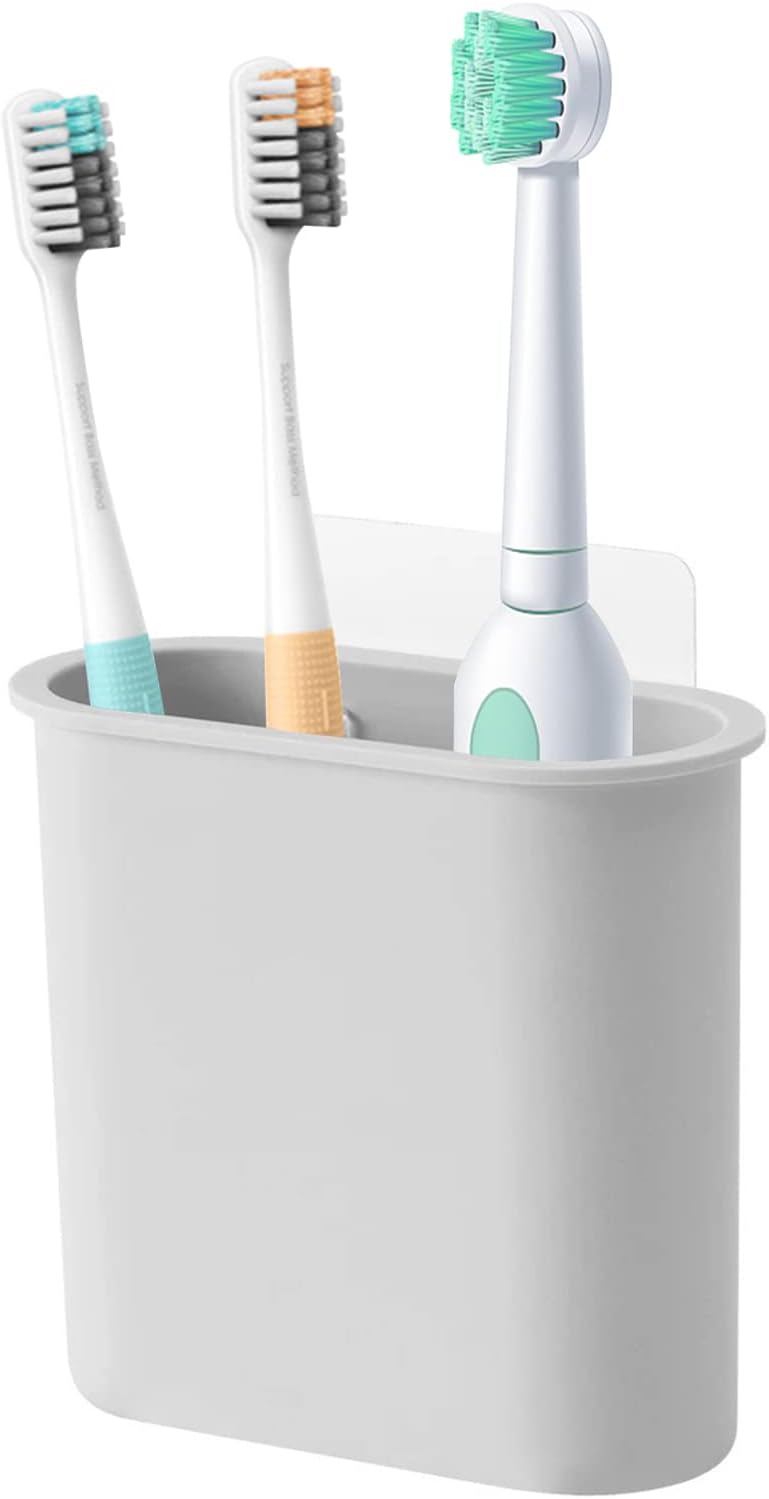 Toothbrush Holders Wall Mounted, Self Adhesive Tooth Brush Holder for Bathroom Electric Toothbrush Toothpaste Razor Bathroom Accessories(Clear)