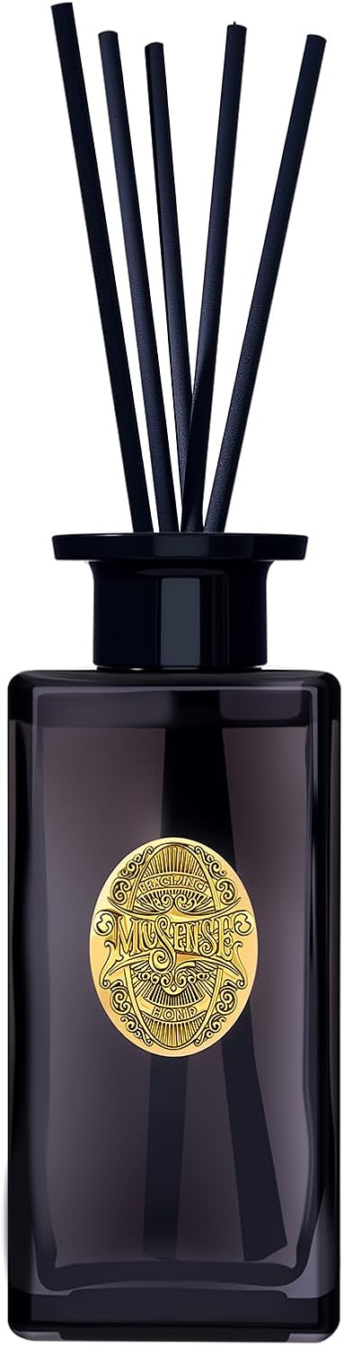 M&SENSE 6.3 oz Large Reed Diffuser Set | Lime+Basil Scent Oil Diffuser with Sticks | Hotel Collection Non-Toxic Home Fragrance |for Bedroom Bathroom Living Room - Colors A