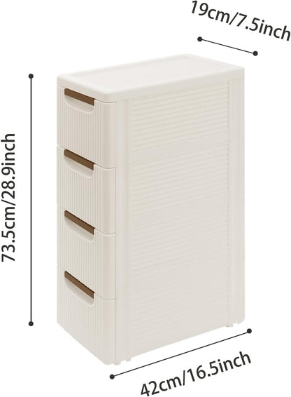 3 Drawers Slim Bathroom Storage Cabinet,Narrow Plastic Storage Cart,Rolling Dresser on Wheels for Bedroom,Living Room,Bathroom,Kitchen