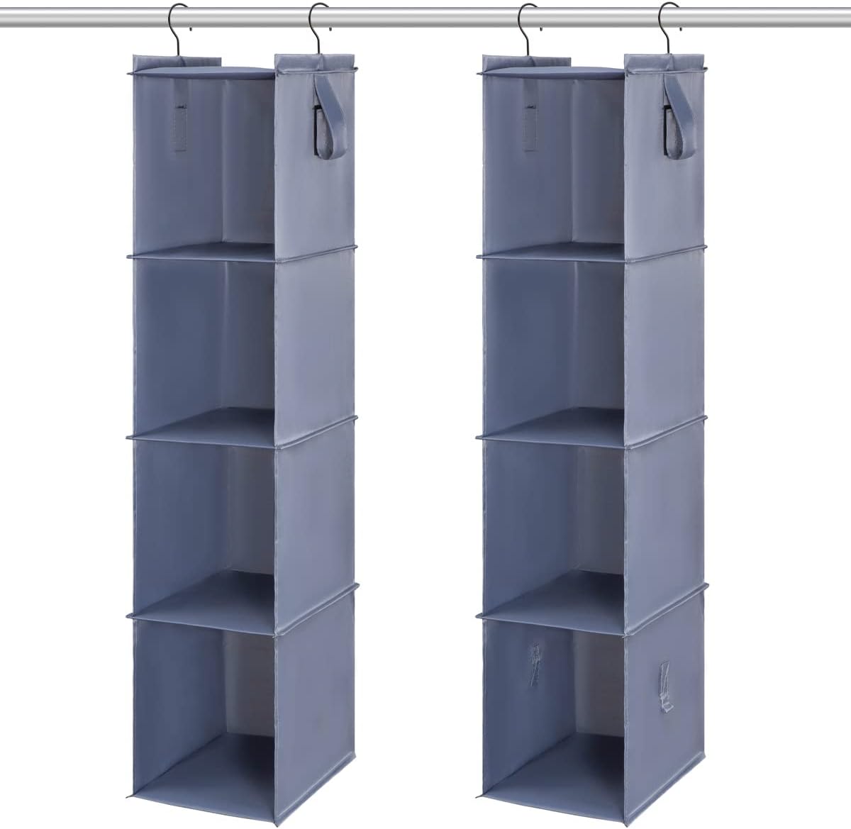 Hanging Closet Organizer Storage Shelf Rack Bag Sweater Hat Shoe | 59" Hang Closet Organization Storing Shelves Rack Display for Purse Handbag Clothes Space Saver Oxford Cloth Large Grey 2Pack