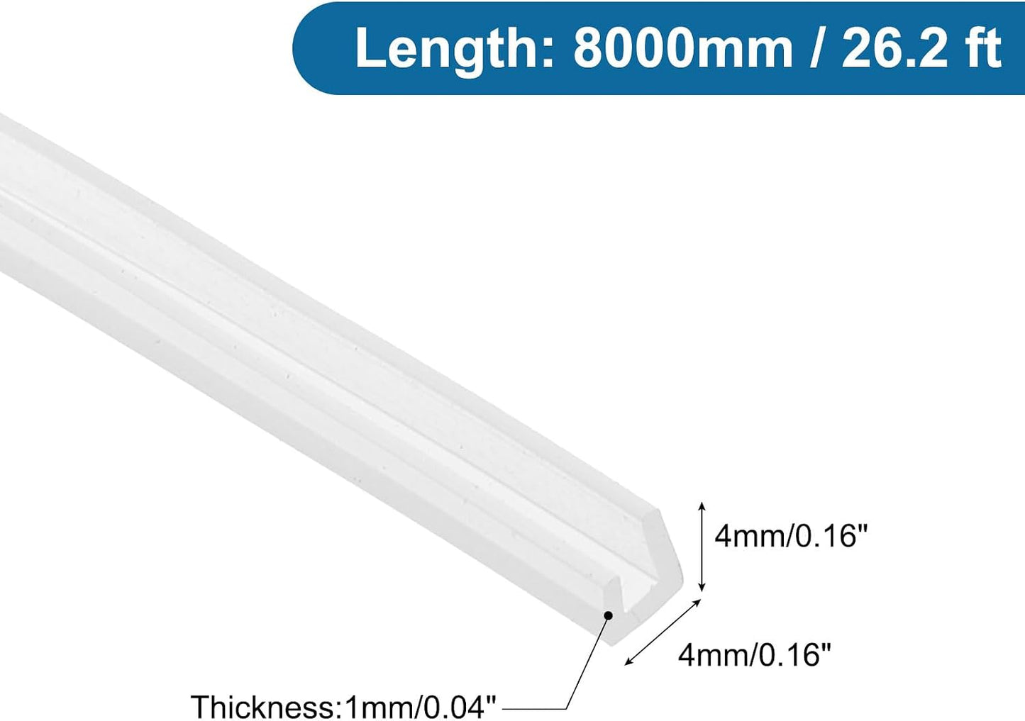 PATIKIL U Channel Edging Trim, 26Ft Sheet Metal Edge Guard Protector Rubber Edge Trim Air Sealed Seal Strip, 5/64" Slot, Fits 1/16"-5/64" Edge, 9/32" x5/128 x5/32
