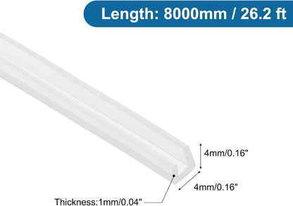PATIKIL U Channel Edging Trim, 26Ft Sheet Metal Edge Guard Protector Rubber Edge Trim Air Sealed Seal Strip, 5/64" Slot, Fits 1/16"-5/64" Edge, 9/32" x5/128 x5/32