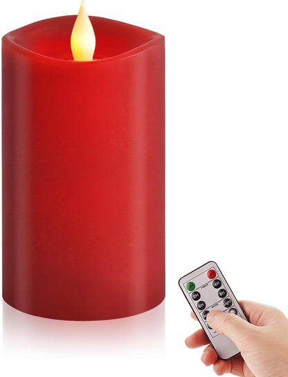 3x3 Flickering Flameless Candles Set of 2, 2AA Battery Life 600 Hours Battery Candles Flickering with Timer,3 inch Flameless Candles with Remote for Indoor/Outdoor, Ivory