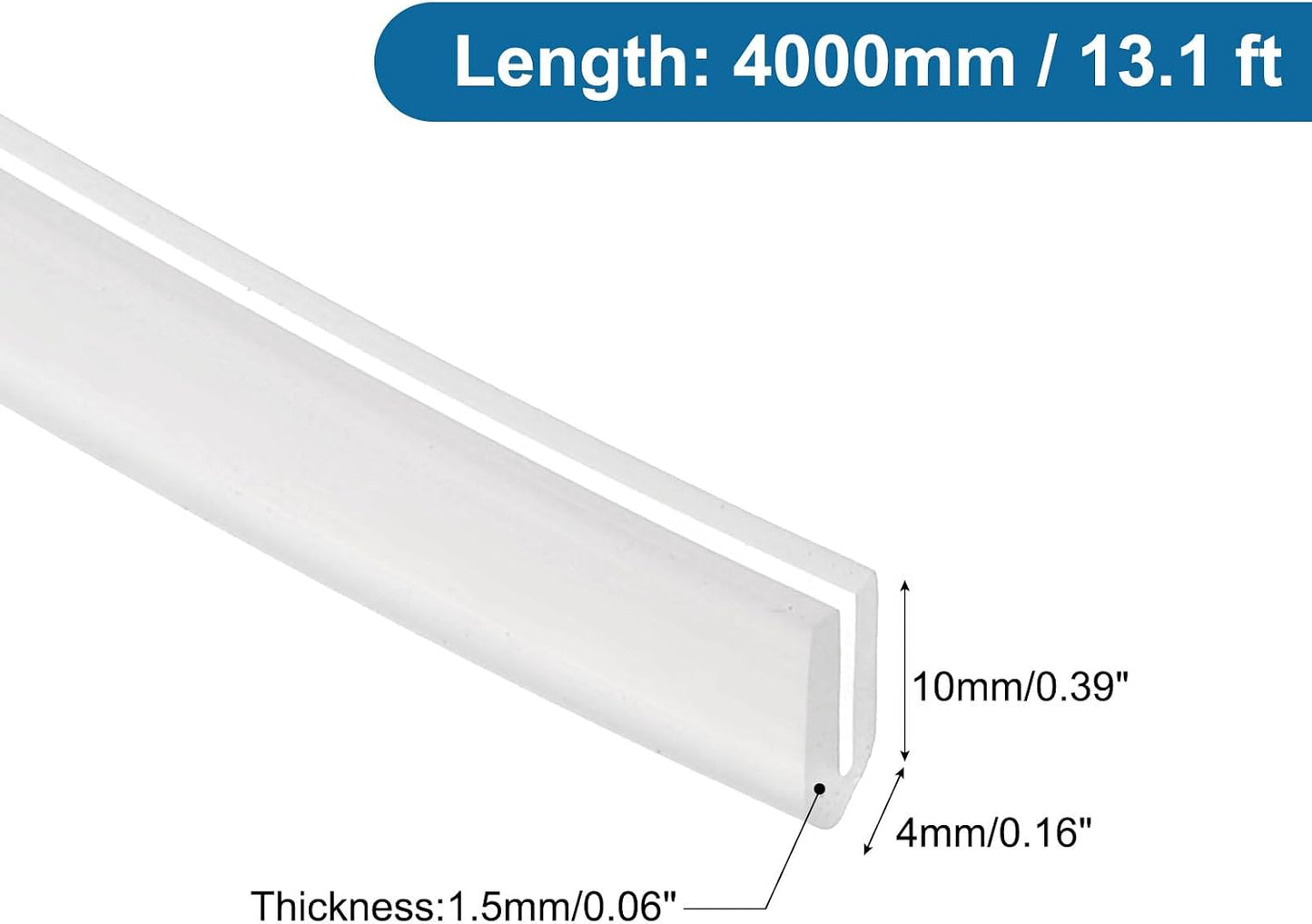 PATIKIL U Channel Edging Trim, 26Ft Sheet Metal Edge Guard Protector Rubber Edge Trim Air Sealed Seal Strip, 5/64" Slot, Fits 1/16"-5/64" Edge, 9/32" x5/128 x5/32
