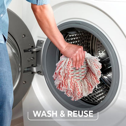 O-Cedar EasyWring Microfiber Spin Mop, Bucket Floor Cleaning System, Red, Gray, Standard