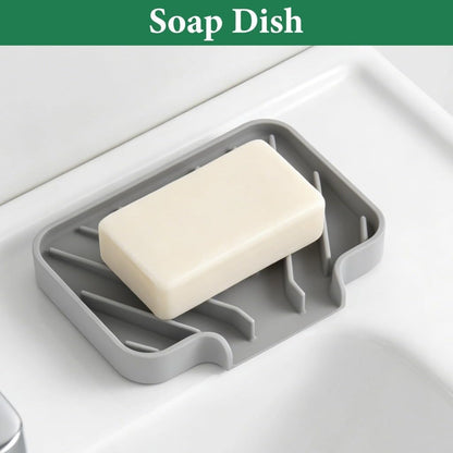 GUUKIN Sponge Holder for Kitchen Sink, Sink Caddy and Soap Tray | 10x4 inch Kitchen Sink Organizer | Compatible with Scrub Daddy, Kitchen Sink Accessories (Grey)